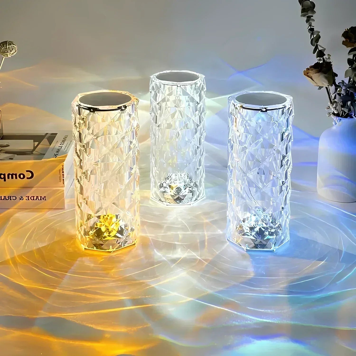 RadiantGlow-kristallen aanraaklamp – Dimbare ledverlichting met kleurwisseling | elesira