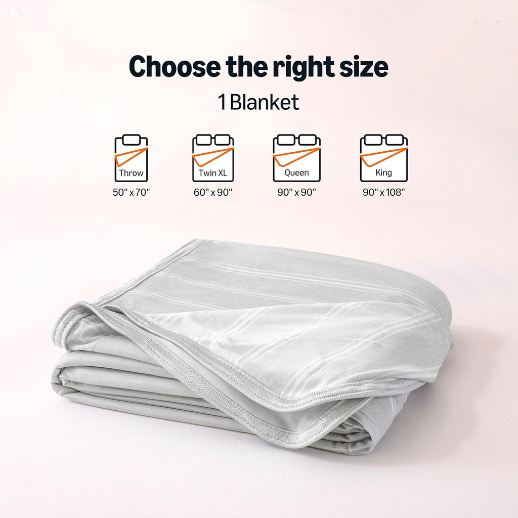 Cozy Comfort Striped Cooling Throw For Hot Sleepers Reversible - Elesira