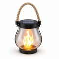Lanterne de jardin solaire étanche à flamme vacillante (secours USB-C) | elesira