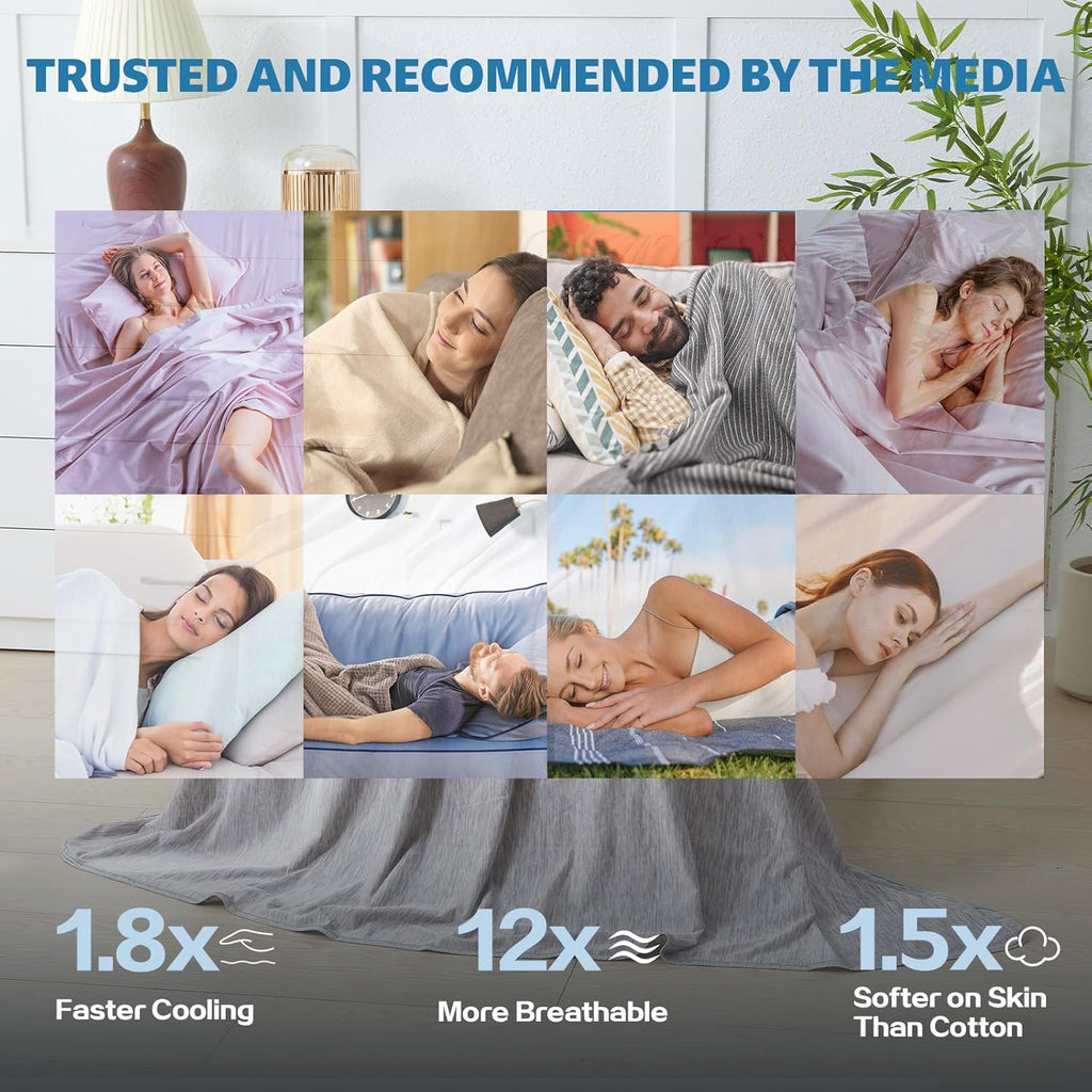 ChillWave Breathable Cooling Blanket For Hot Sleepers - Elesira