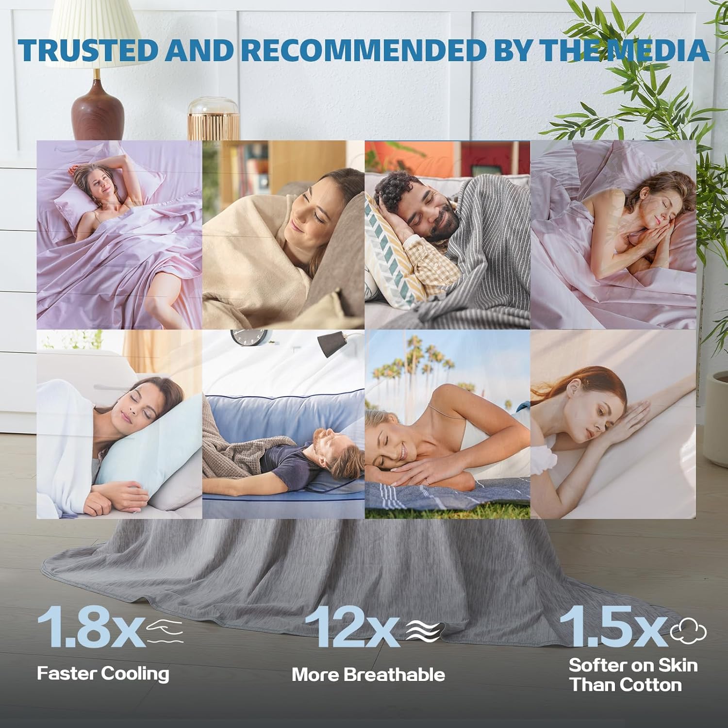 ChillWave Breathable Cooling Blanket For Hot Sleepers - Elesira