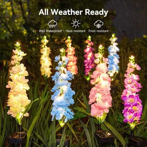 Solar Delphinium Outdoor Decorative Lights for Gardens | elesira