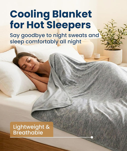 Manta refrescante leve Cozy Haven com tecido respirável para quem sente calor ao dormir - Elesira