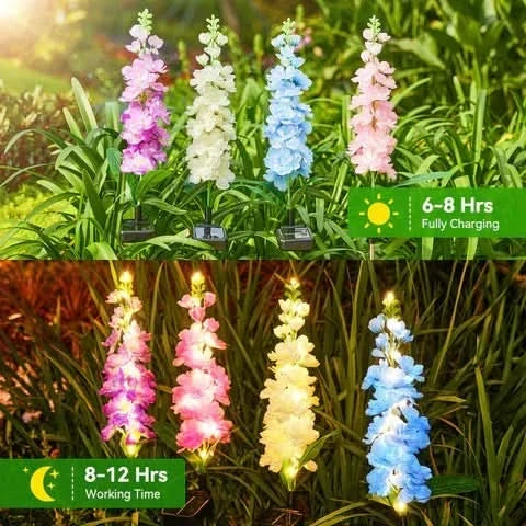 Solar Delphinium Outdoor Decorative Lights for Gardens | elesira