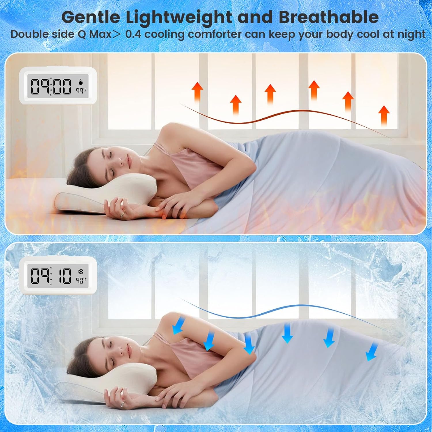Q-Max Technology Cooling Blanket For Hot Sleepers Soft And Breathable - Elesira