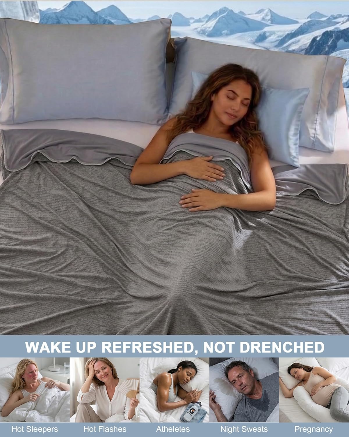 Cool Comfort Cooling Blanket For Hot Sleepers, Lightweight And Breathable Night Comfort - Elesira