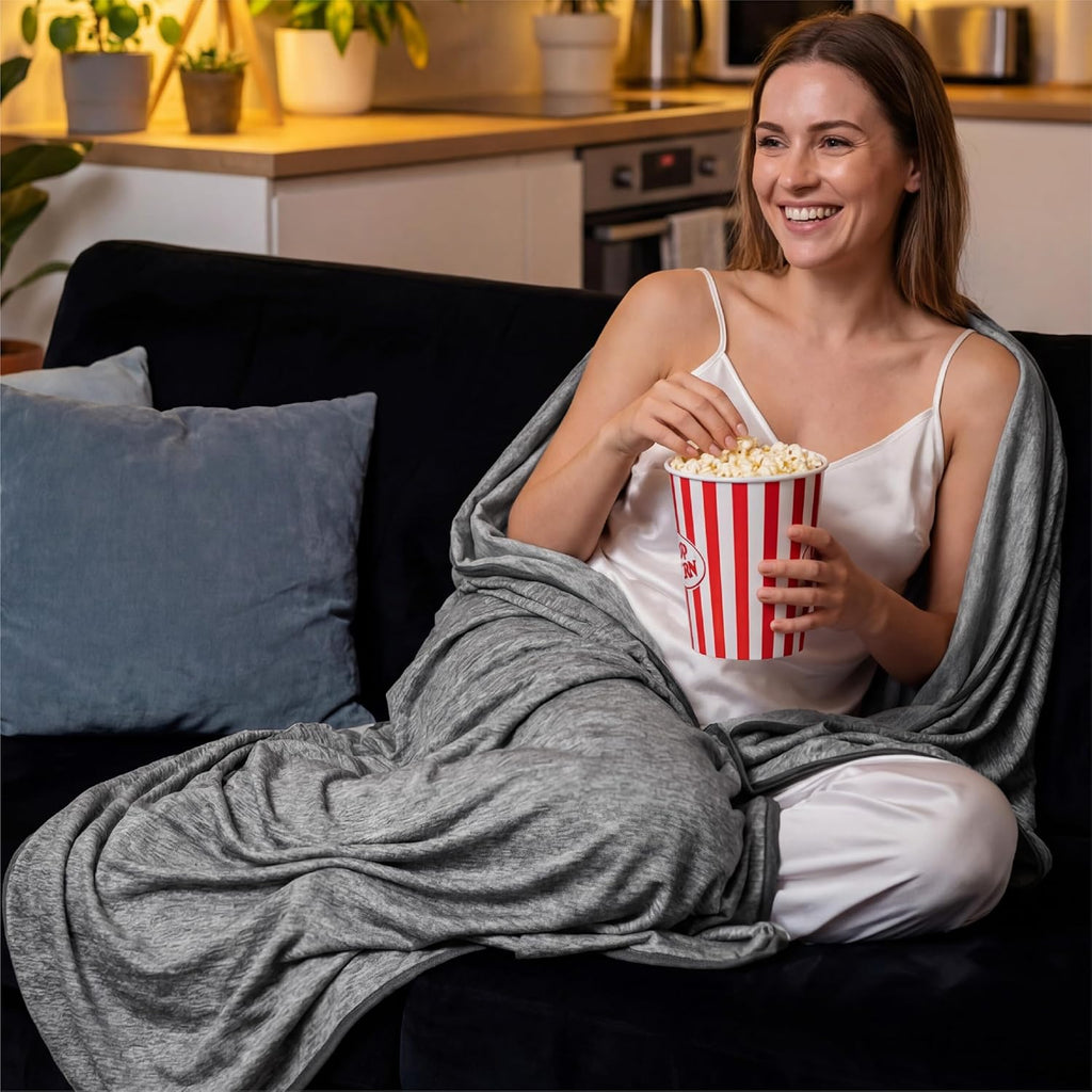 Cozy Comfort-kølende tæppe i bambusviskose til personer, der har det varmt om natten, og til rejser – Elesira