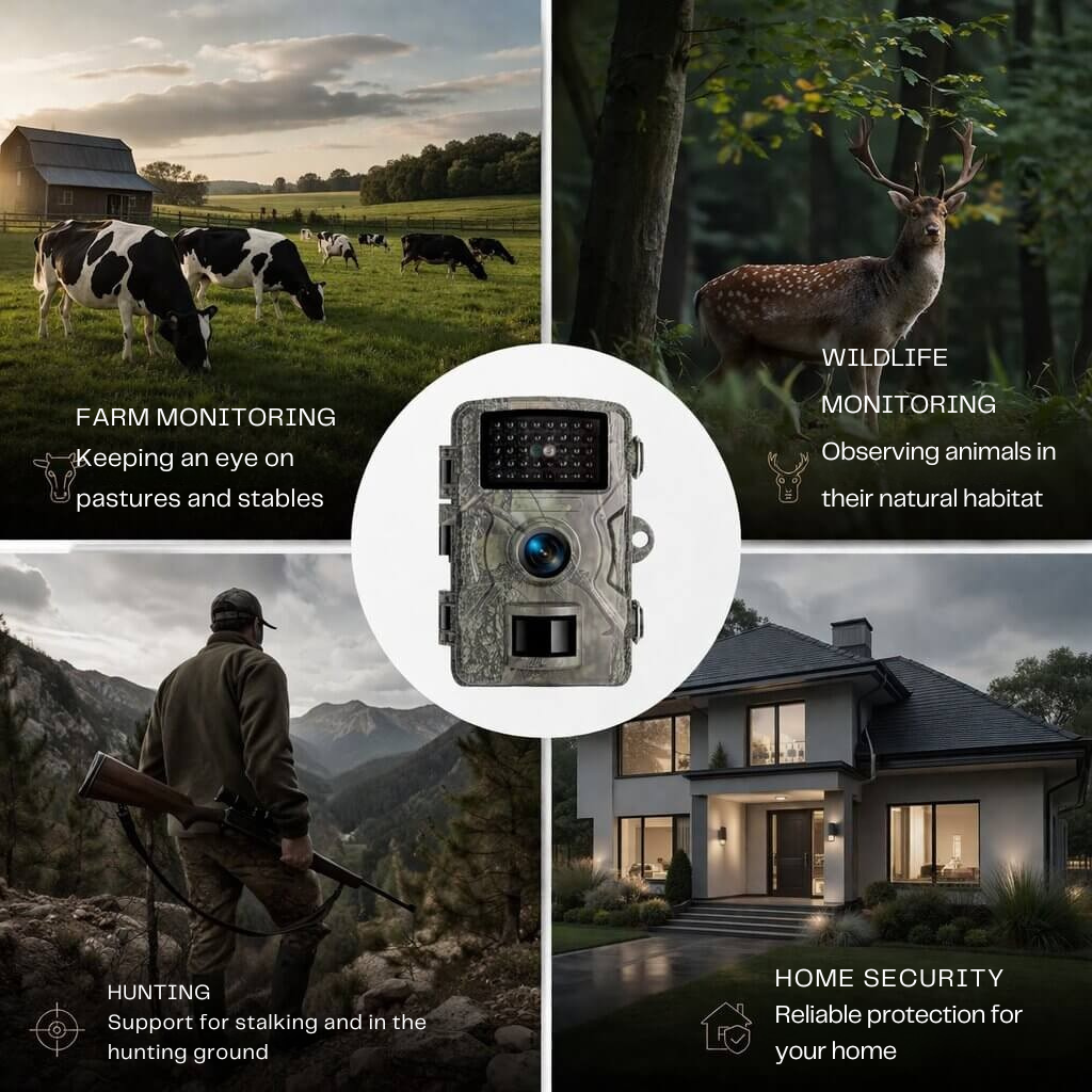 Cámara de monitoreo de fauna con visión nocturna - Detector de movimiento - Resistente a la intemperie - Forest Guardian | elesira