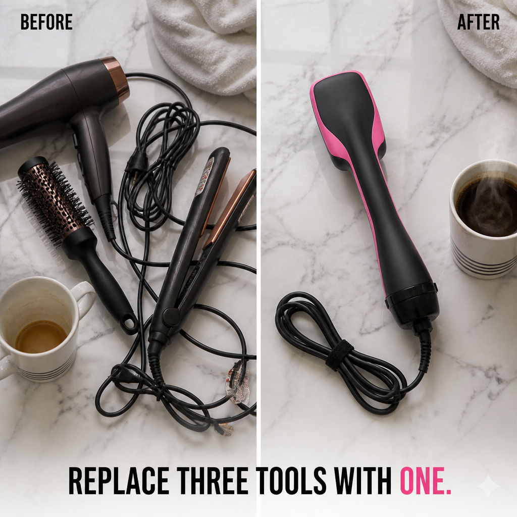 VeloSmooth | Slash Your Morning Hair Routine to One Tool, One Stroke | elesira