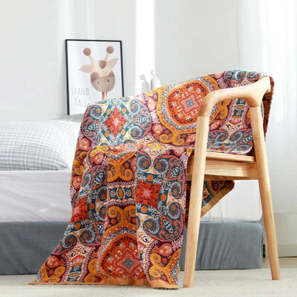 Serviette en coton de style vintage à motif bohème | elesira