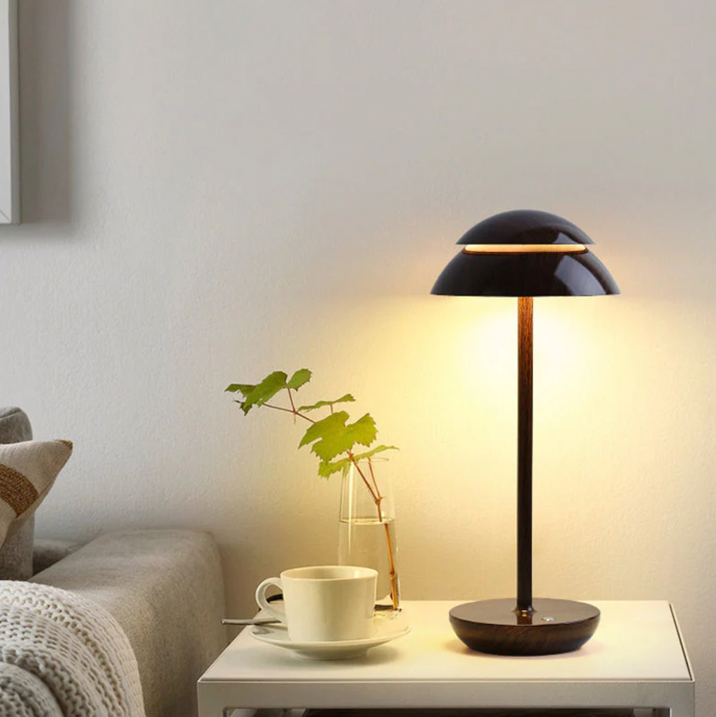 Bezdrátová stmívatelná LED stolní lampa na baterie LuxeGlow - moderní dotykové ovládání - obývací pokoj - lampa na čtení - noční lampička | elesira