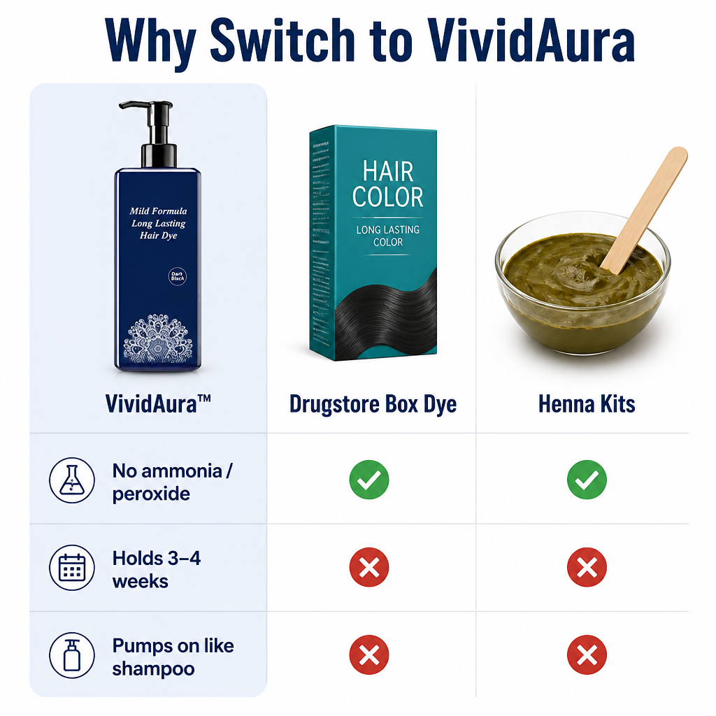 VividAura | Hide Stubborn Grays in Just One Wash Without Irritating the Scalp | elesira