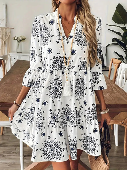 Robe Élégante Manches Trois-Quarts