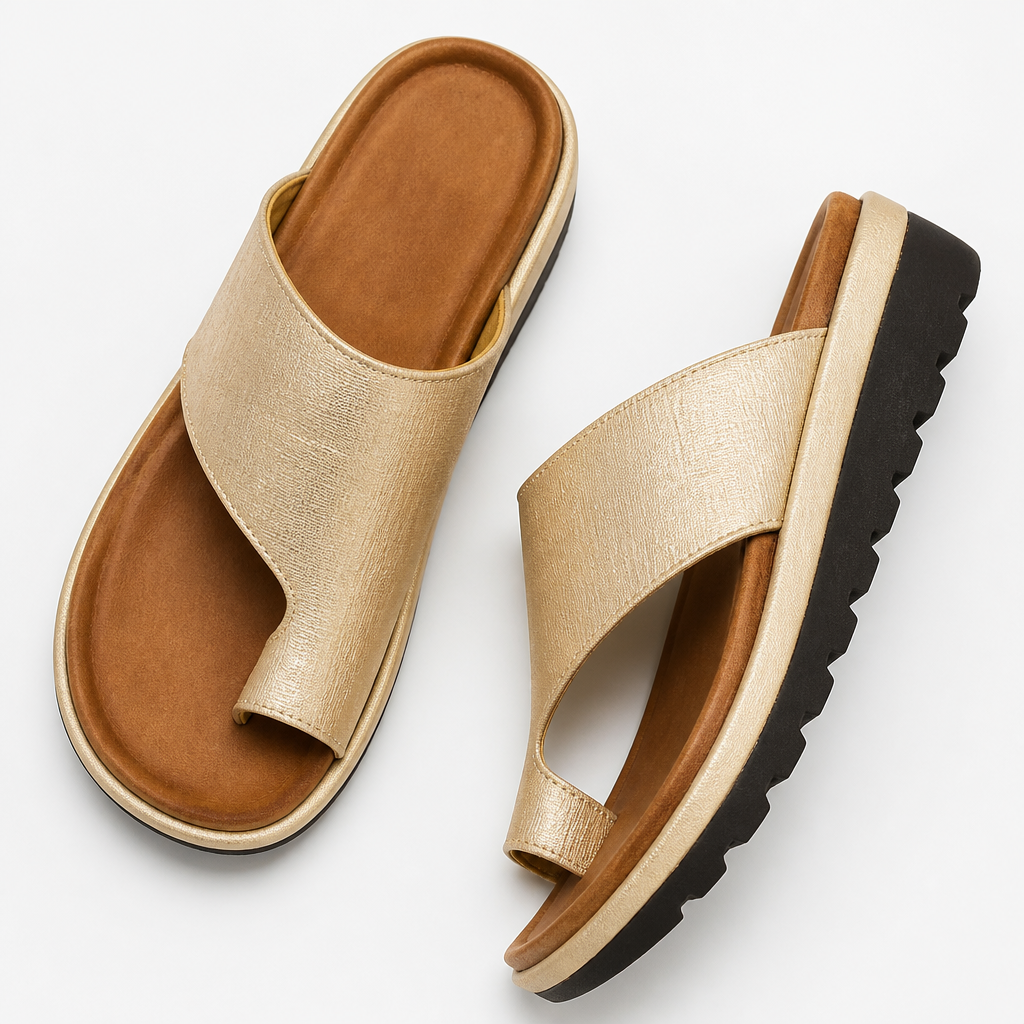 Solivra – Wedge Sandals for Bunion Relief with Toe-Aligning Strap | elesira