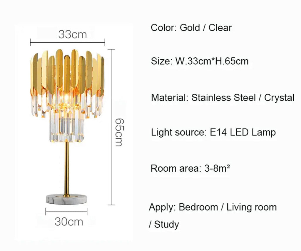 Křišťálová podlahová a stolní lampa Ivy | elesira
