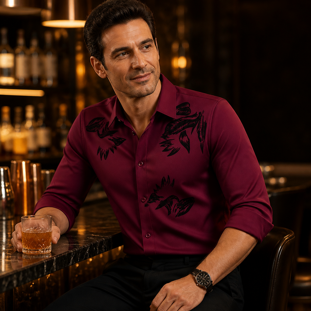 VulcanTherm – Brushstroke-Patterned Slim-Fit Fleece-Lined Shirt | elesira