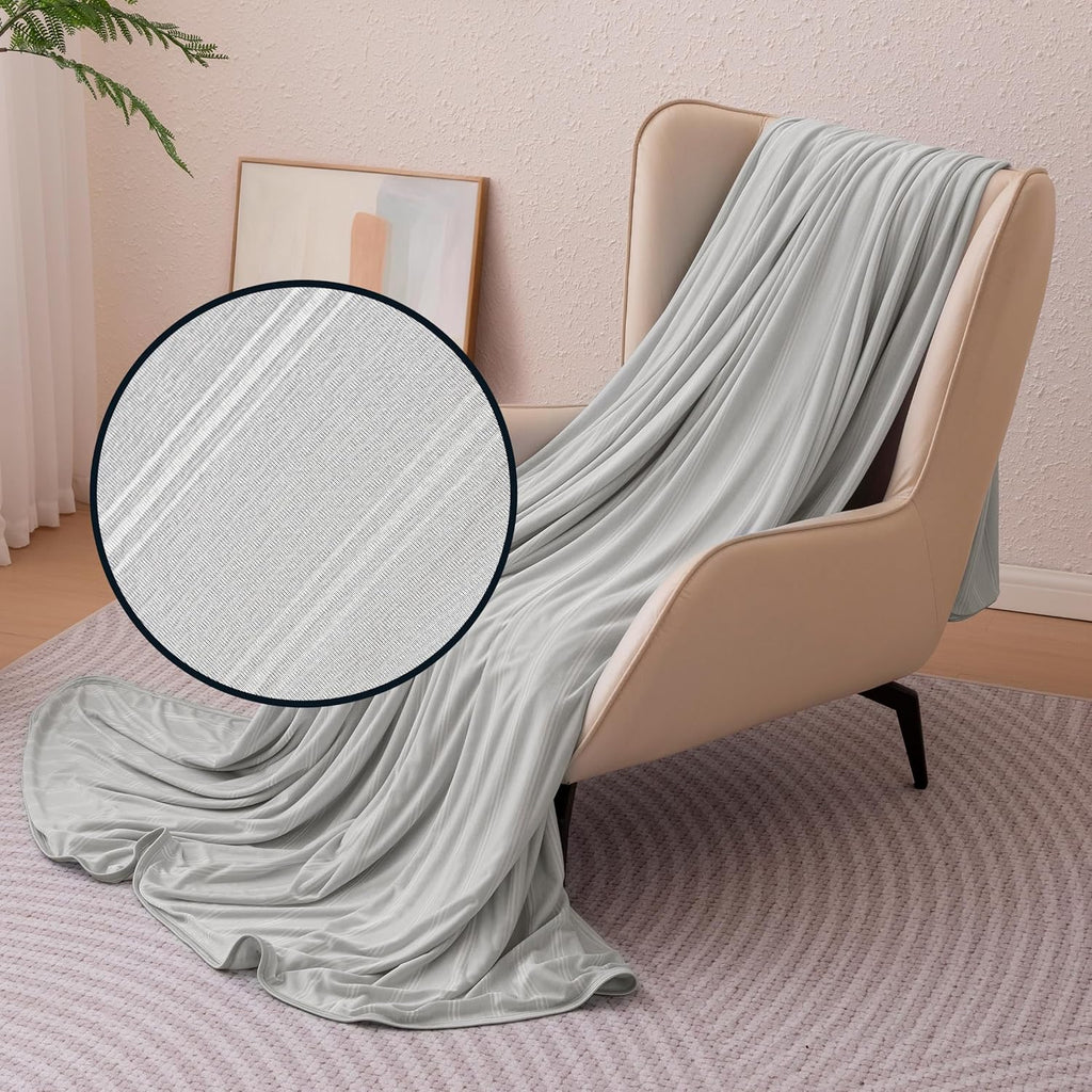 Cozy Comfort Striped Cooling Throw For Hot Sleepers Reversible - Elesira