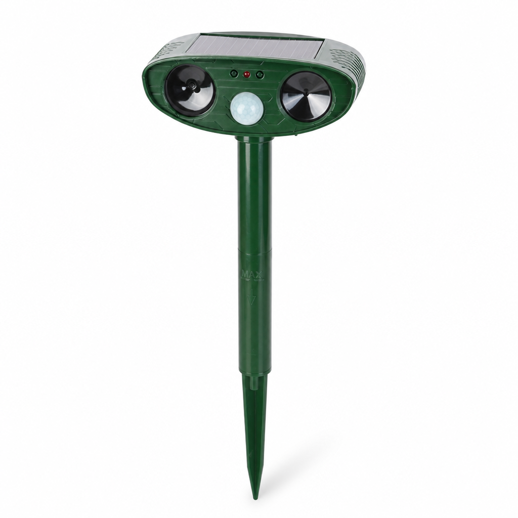 Solar-Powered Ultrasonic Motion-Activated Chipmunk Repeller (2,425 Sq Ft Coverage) | elesira