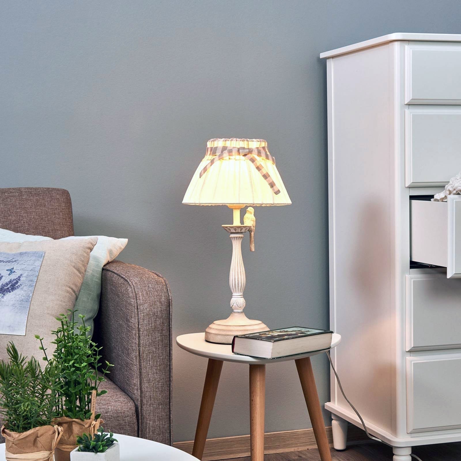 Boho Table Lamp with Fabric Shade | elesira