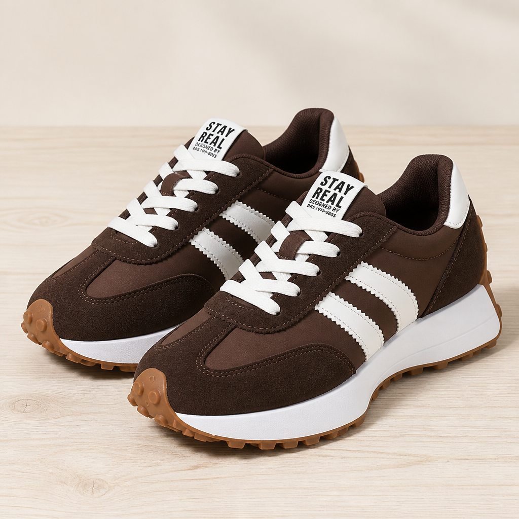 VelouraStep – Sapatilhas de plataforma vintage com sola almofadada confortável | elesira