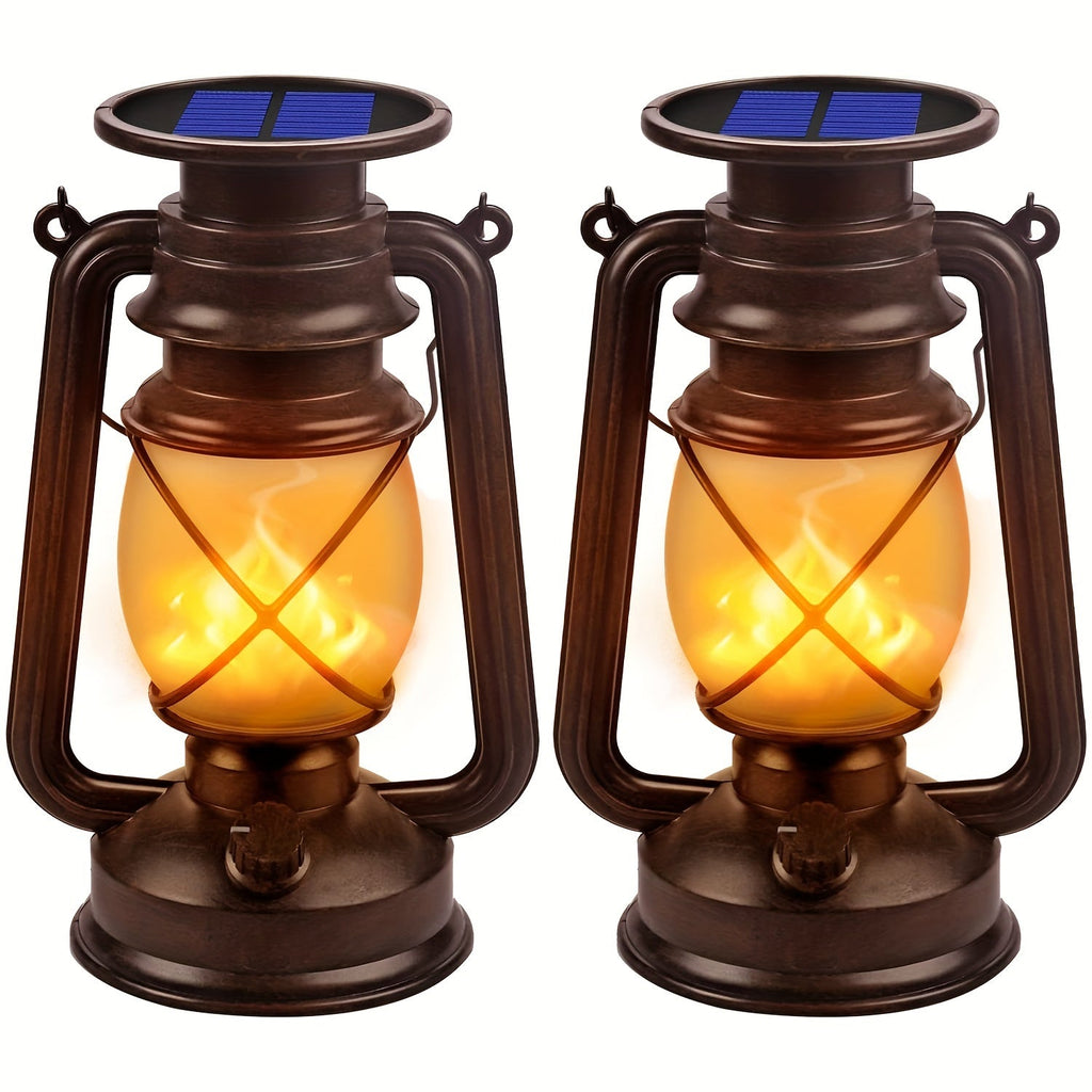 Lanterne solaire vintage à éclairage LED vacillant | elesira