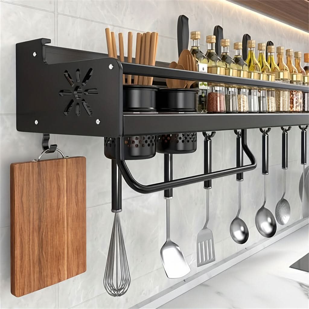 Étagère de rangement murale pour la cuisine afin d’organiser les fournitures | elesira