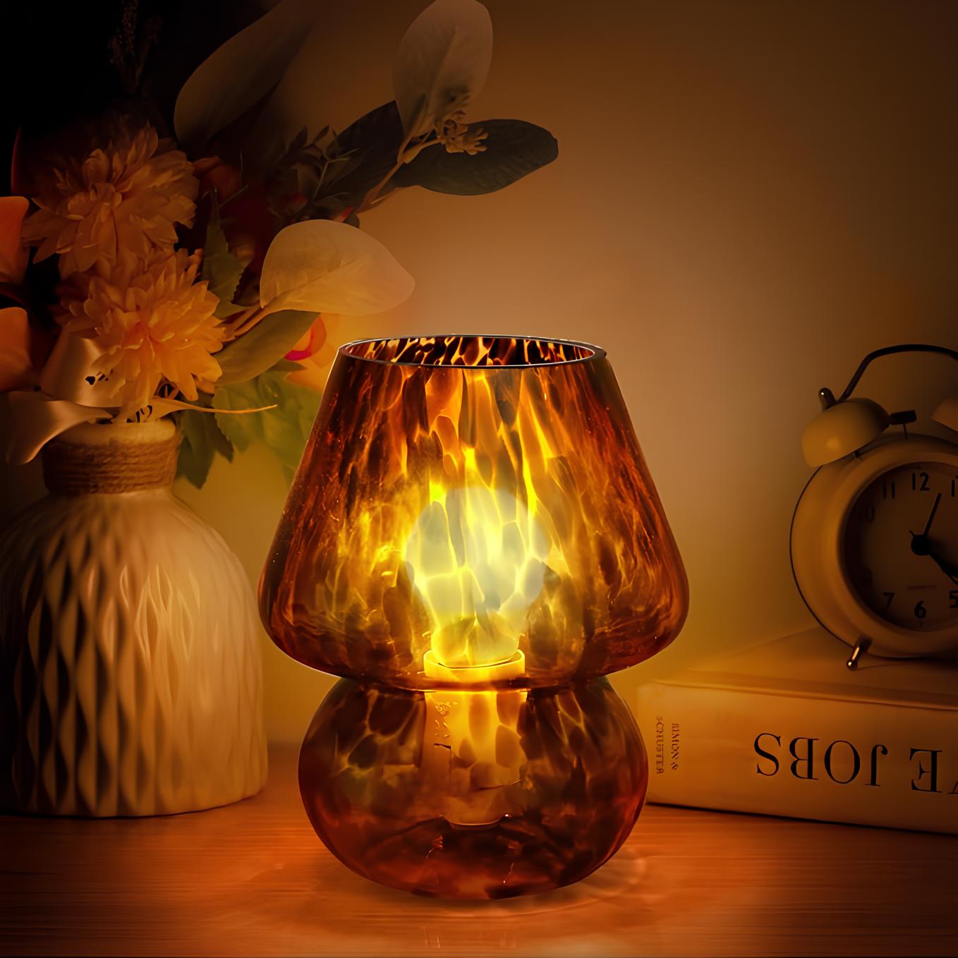 Hand-Blown Glass Art Lamp – Elegant Ambient Lighting for Home Décor | elesira