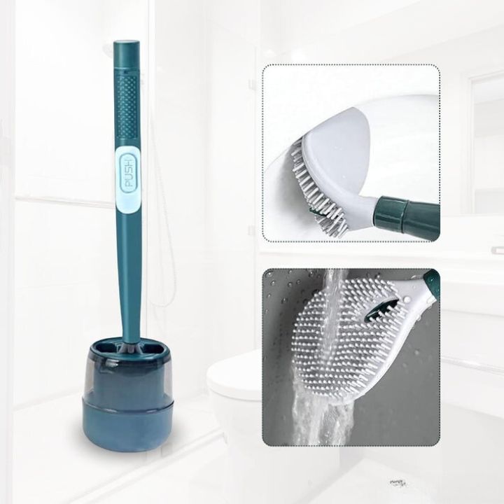 Wall-Mounted Toilet Brush with Integrated Spray Feature | elesira