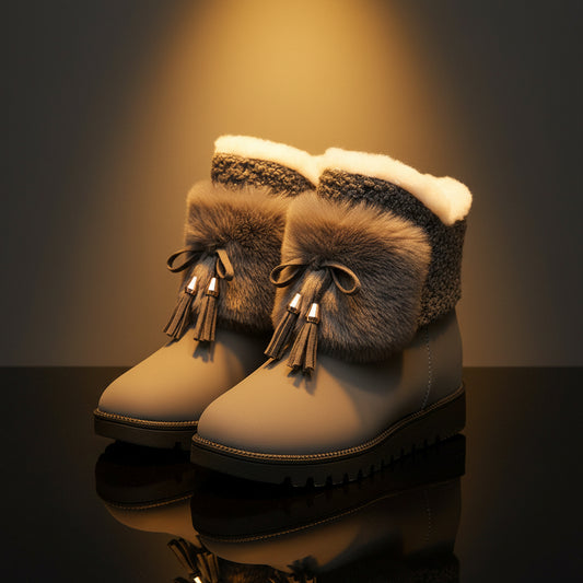 Bottes de neige femme mi-mollet doublées fourrure