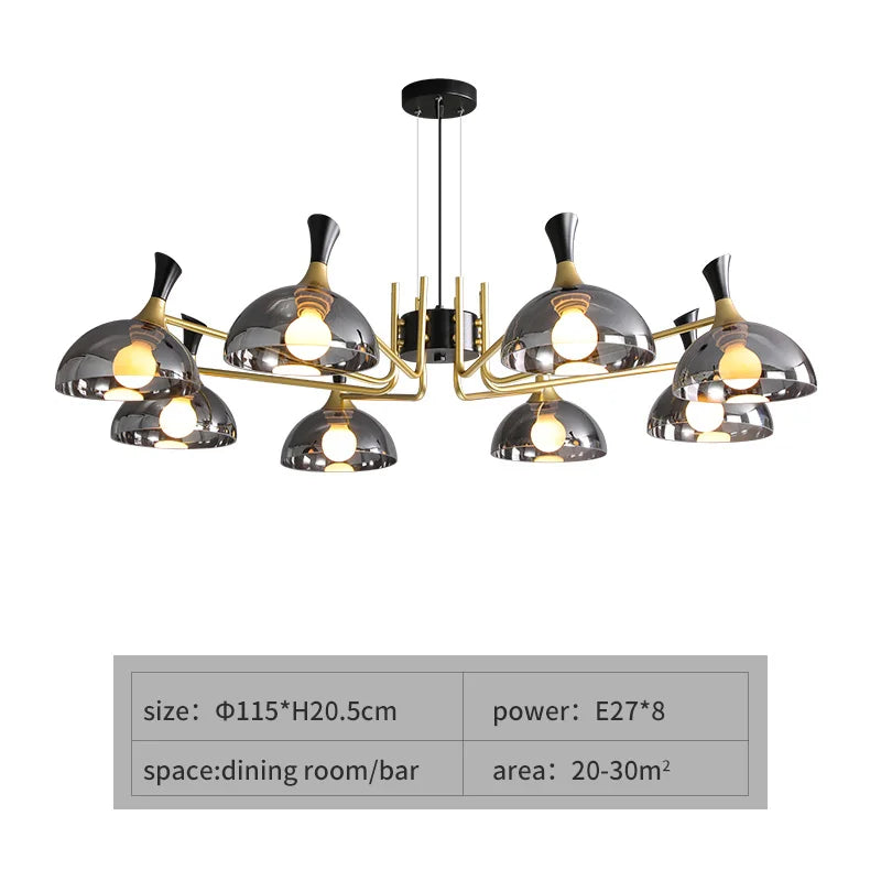 Grosvenor-musta LED-lasikattokruunu | elesira