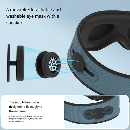 Masque de sommeil Comfort Sleep en mousse à mémoire de forme, avec musique sans fil Bluetooth - Elesira