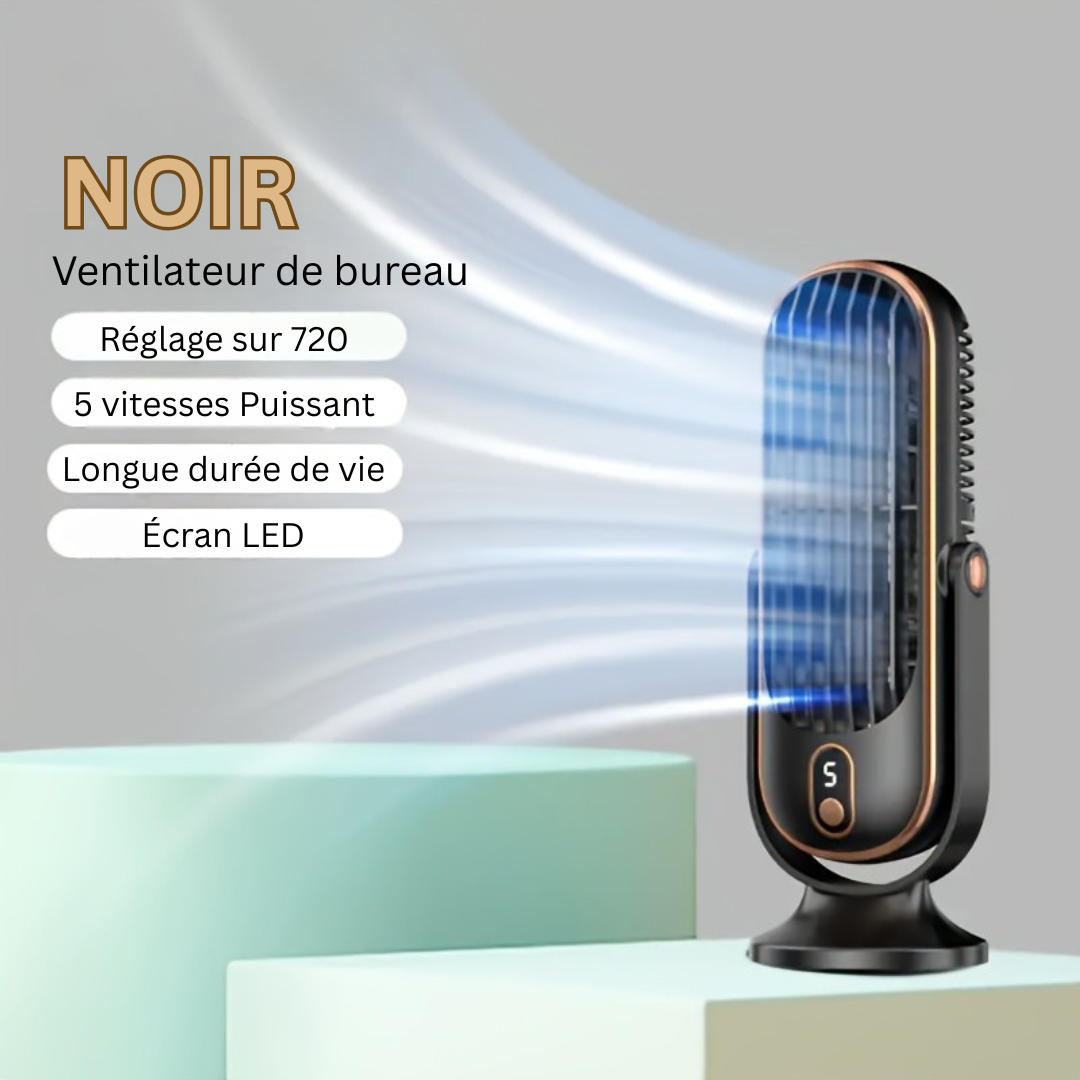 Versatile Airflow Fan - Dual Motor, 720° Pivot, USB Rechargeable & Whisper Quiet for Unmatched Comfort Anywhere | elesira