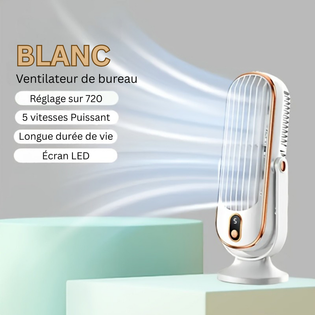 Versatile Airflow Fan - Dual Motor, 720° Pivot, USB Rechargeable & Whisper Quiet for Unmatched Comfort Anywhere | elesira