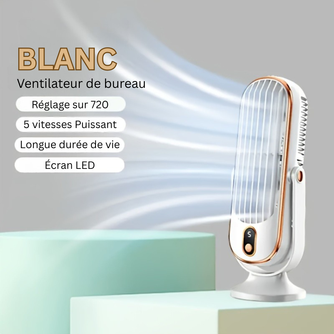 Versatile Airflow Fan - Dual Motor, 720° Pivot, USB Rechargeable & Whisper Quiet for Unmatched Comfort Anywhere | elesira