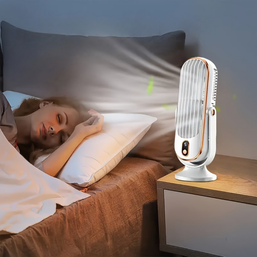 Versatile Airflow Fan - Dual Motor, 720° Pivot, USB Rechargeable & Whisper Quiet for Unmatched Comfort Anywhere | elesira