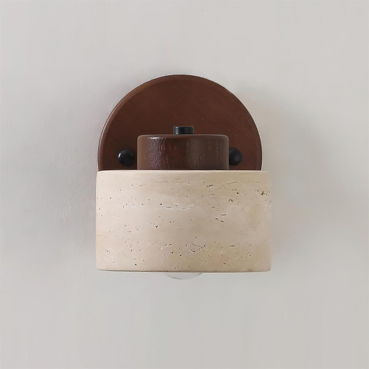 Versatile Indoor/Outdoor Sconce - Elegant Stone & Wood Finish | elesira