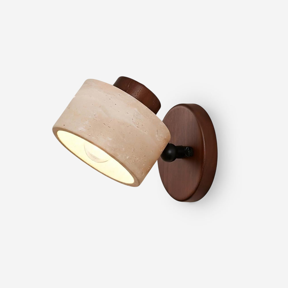 Versatile Indoor/Outdoor Sconce - Elegant Stone & Wood Finish | elesira