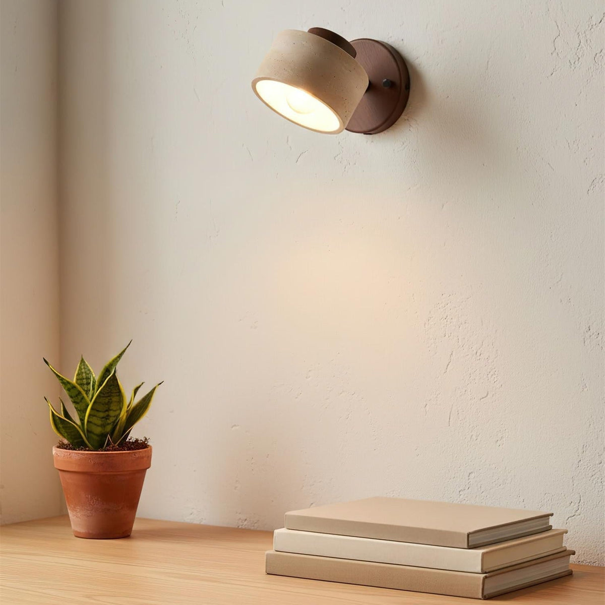 Versatile Indoor/Outdoor Sconce - Elegant Stone & Wood Finish | elesira
