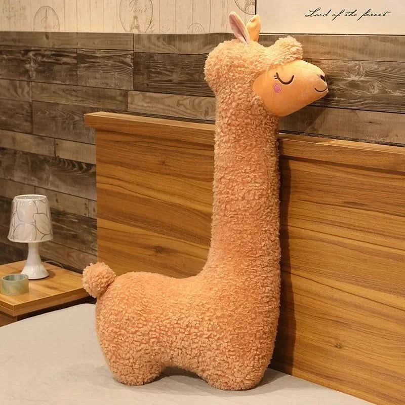 Jucărie pernă de dormit din pluș moale, în formă de alpaca, pentru confortul copiilor și decorarea camerei | elesira