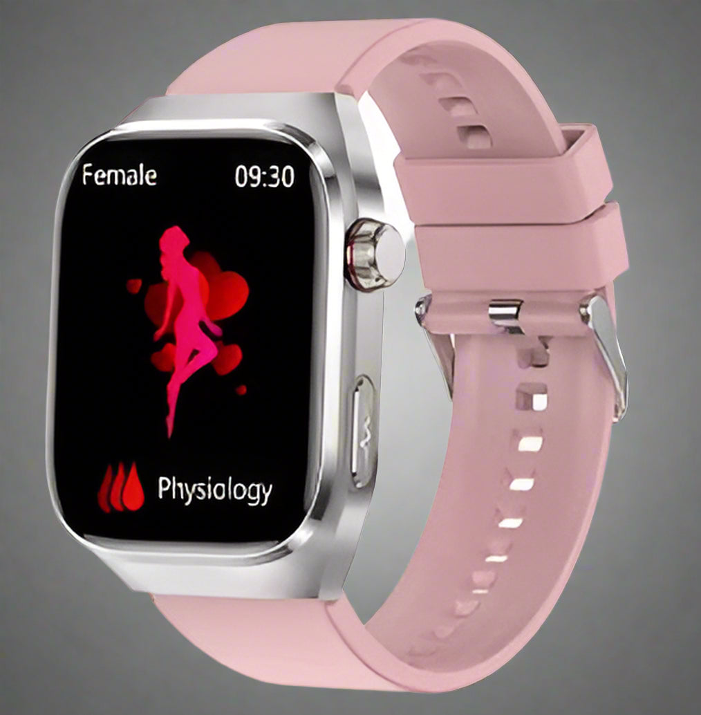 Advanced Health Smartwatch With ECG Monitoring And Blood Sugar Tracking On AMOLED Display - Elesira
