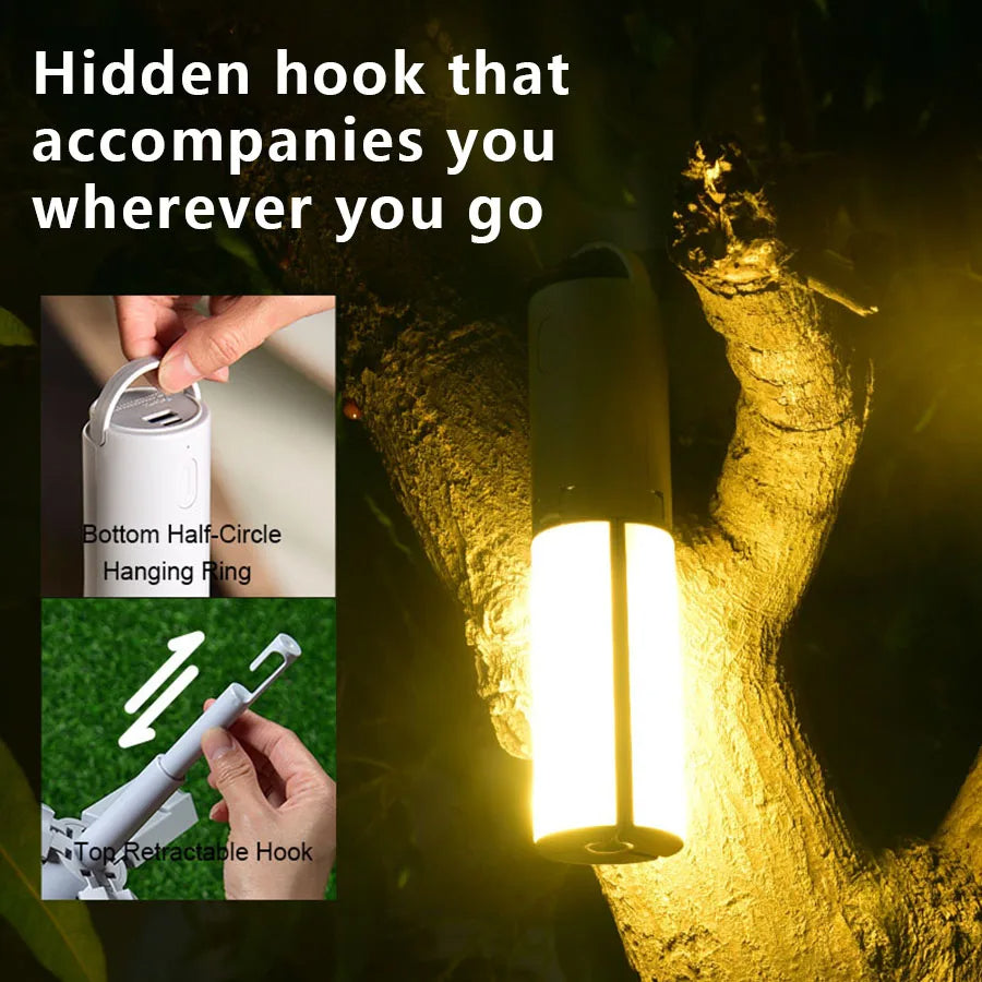 Skládací svítilna Adventure Light se třemi režimy svícení a rychlým nabíjením pro použití venku – Elesira