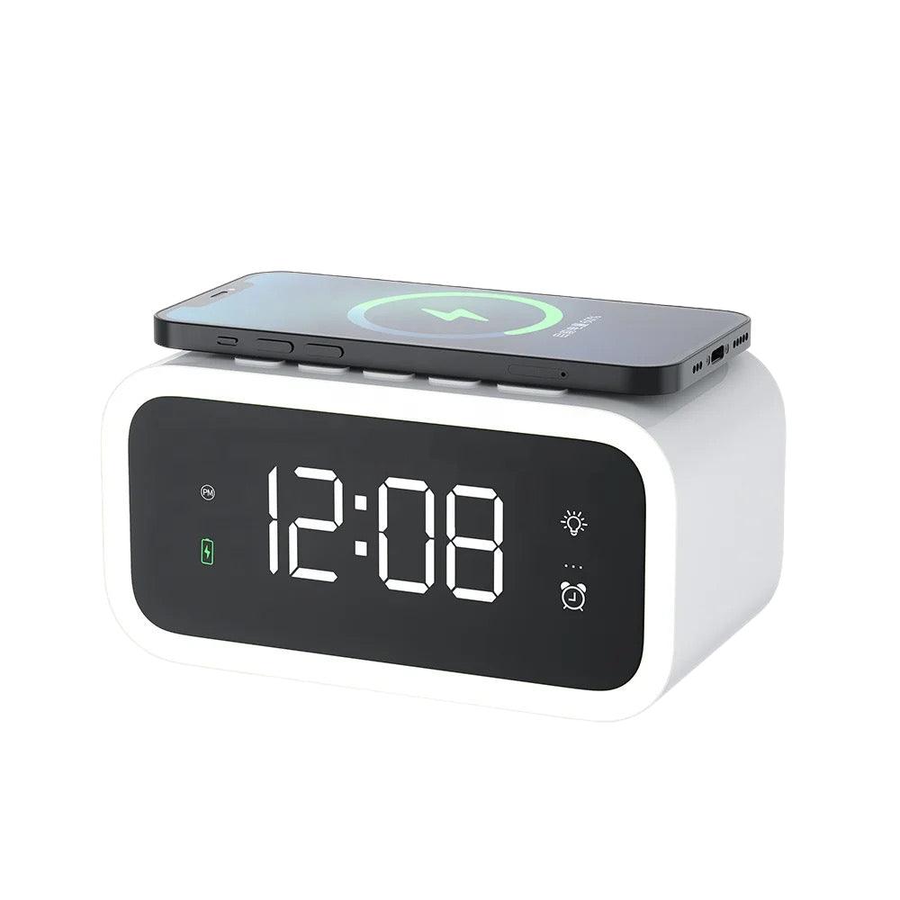 Smart väckarklocka med trådlös Qi-laddning och LED-display | elesira