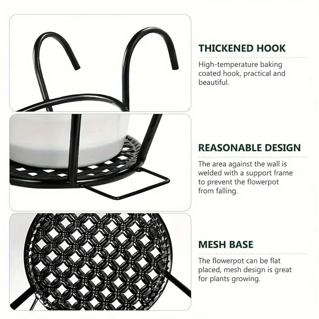 Space-Saving Balcony Pot Holder - Open Drainage Base for Railings | elesira