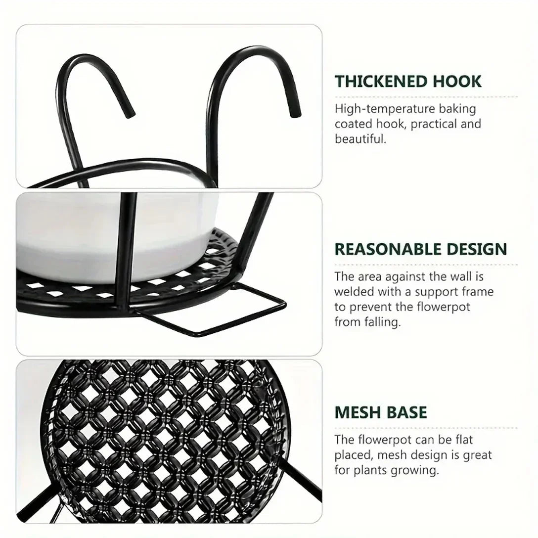 Space-Saving Balcony Pot Holder - Open Drainage Base for Railings | elesira