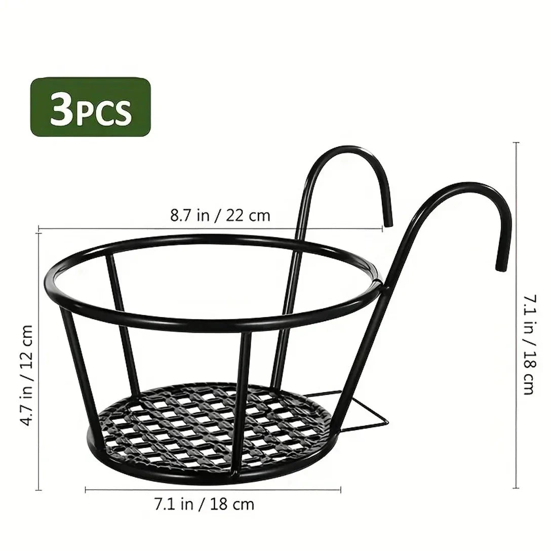 Space-Saving Balcony Pot Holder - Open Drainage Base for Railings | elesira