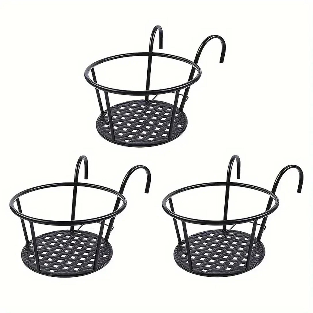 Space-Saving Balcony Pot Holder - Open Drainage Base for Railings | elesira