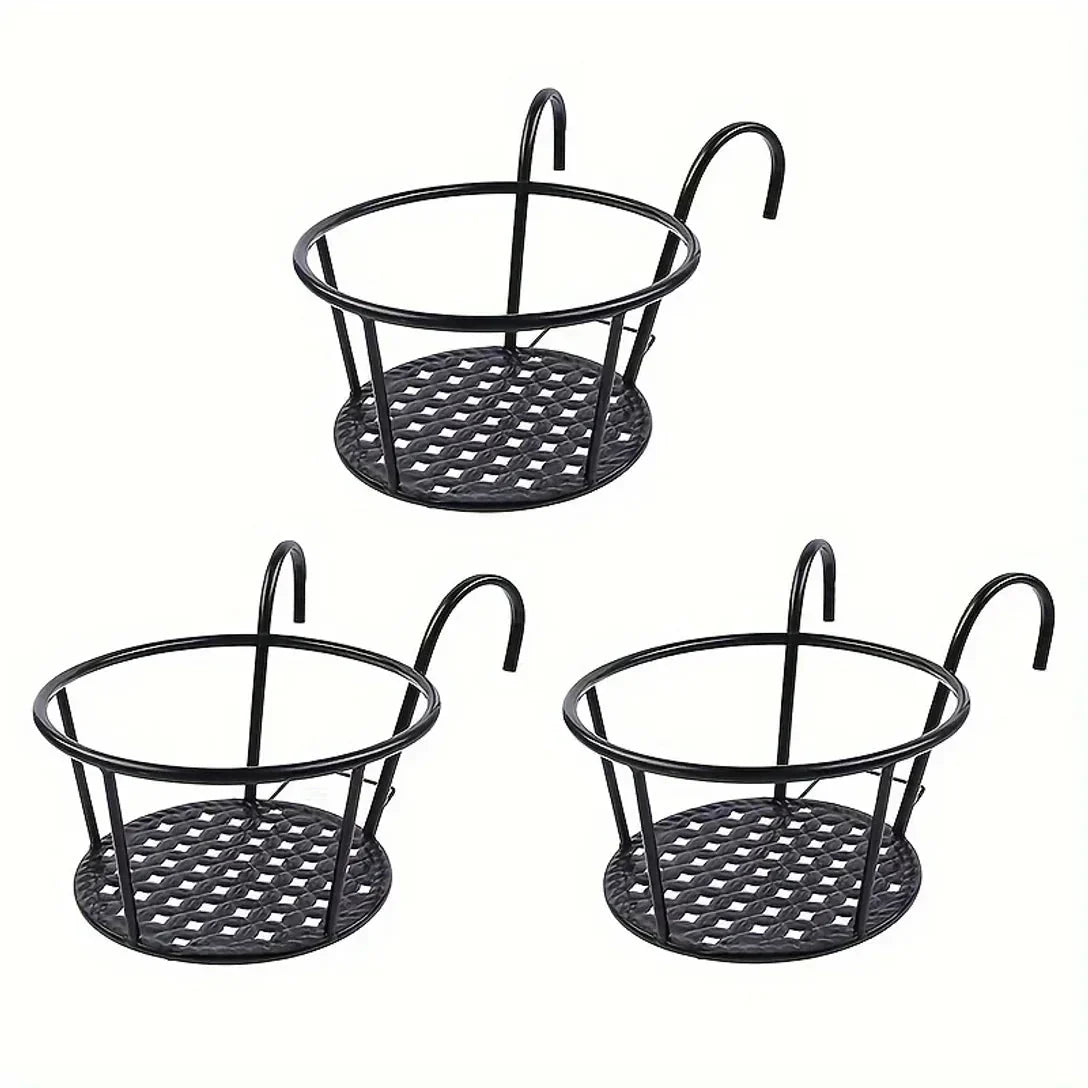 Space-Saving Balcony Pot Holder - Open Drainage Base for Railings | elesira