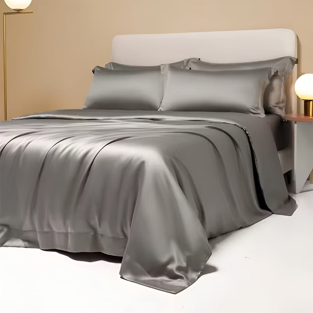 Collection de literie en bambou, ensemble housse de couette soyeuse, respirante et écologique - Elesira