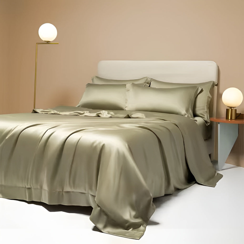 Collection de literie en bambou, ensemble housse de couette soyeuse, respirante et écologique - Elesira