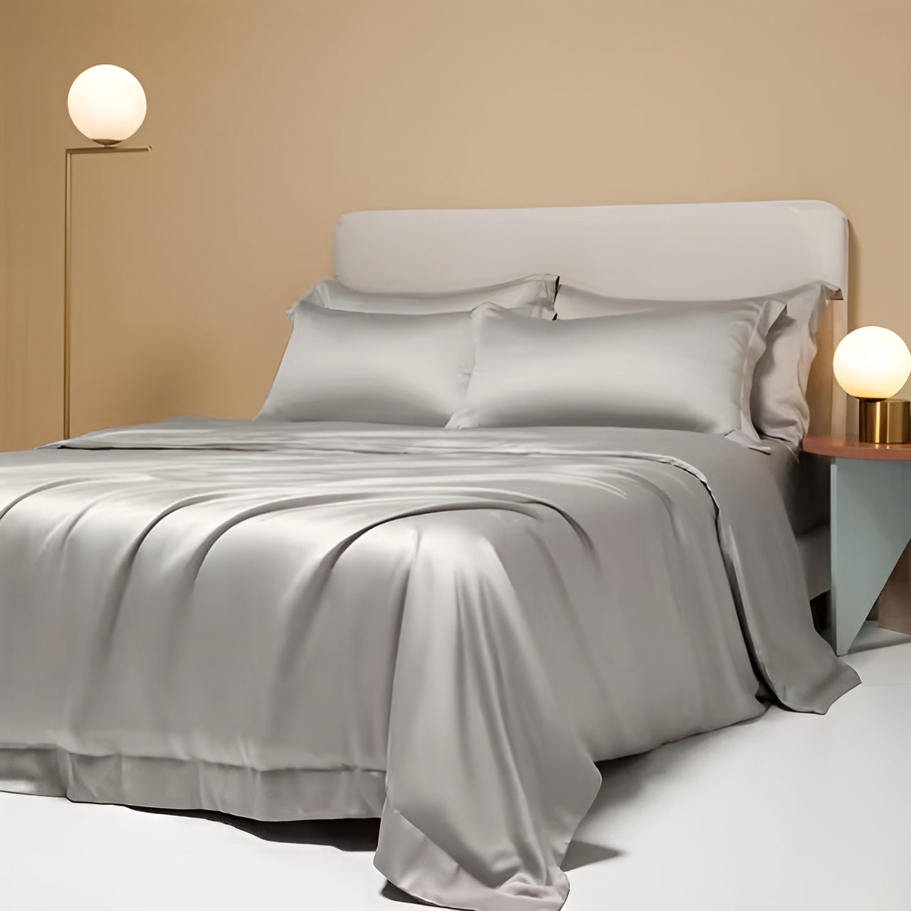 Collection de literie en bambou, ensemble housse de couette soyeuse, respirante et écologique - Elesira